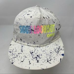 Vintage Sioux Lookout Ontario Paint Splatter Neon Adjustable Strap Trucker Hat